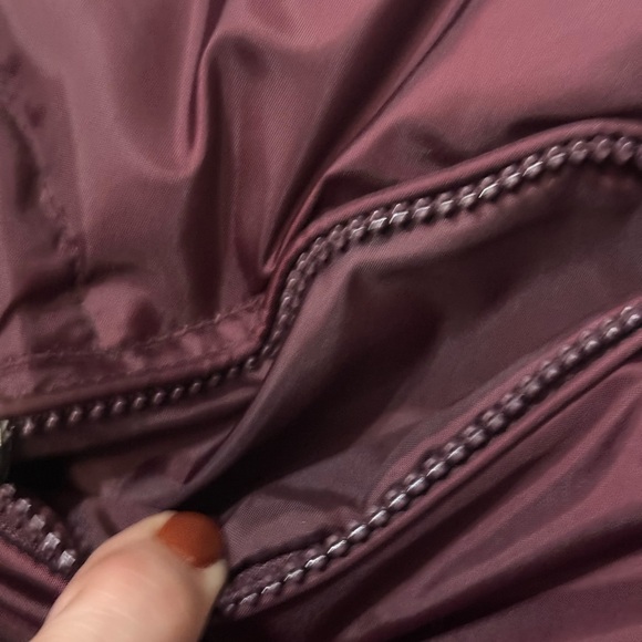 Vintage Steve & Barry's Puffer Vest L Double Down Maroon Outside, Orange Inside - Picture 3 of 5